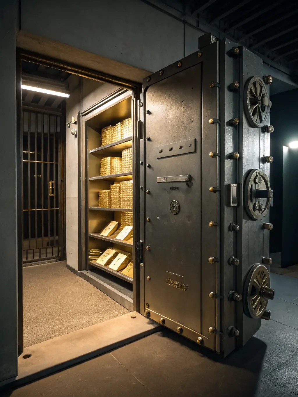 An image depicting a secure digital vault with gold bars inside, emphasizing the security and transparency of Goldminer's investment platform.