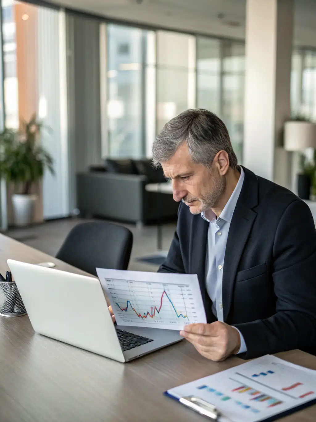 A person analyzing investment charts on a computer screen, showcasing the strategic approach to maximizing profits.